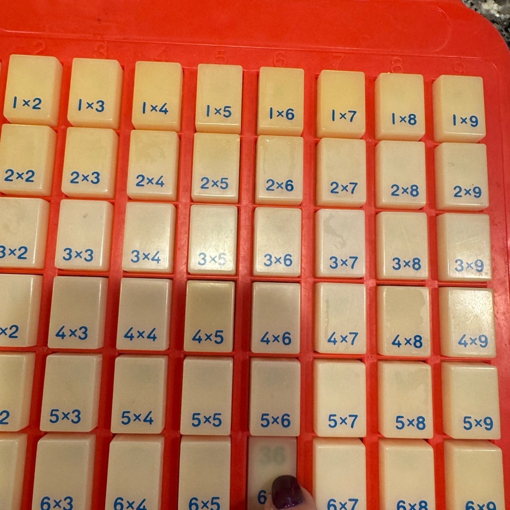 Red Multiplication Table Learning Set - Picture 2 of 2